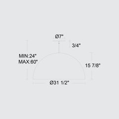 Half Round 31-1/2" Pendant