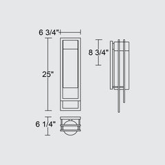 2 Step 25" Outdoor Wall Sconce