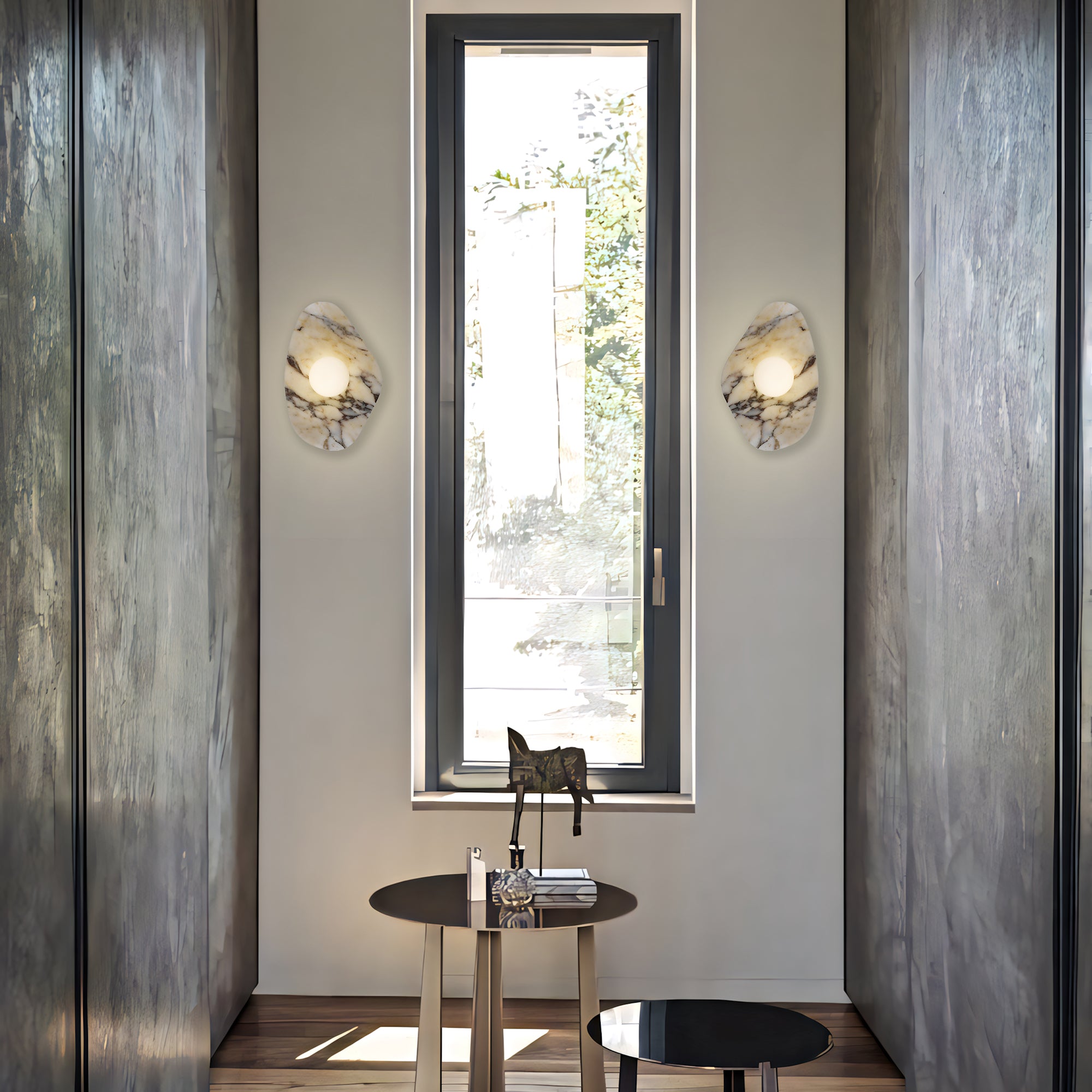 Sand Black - White Marble