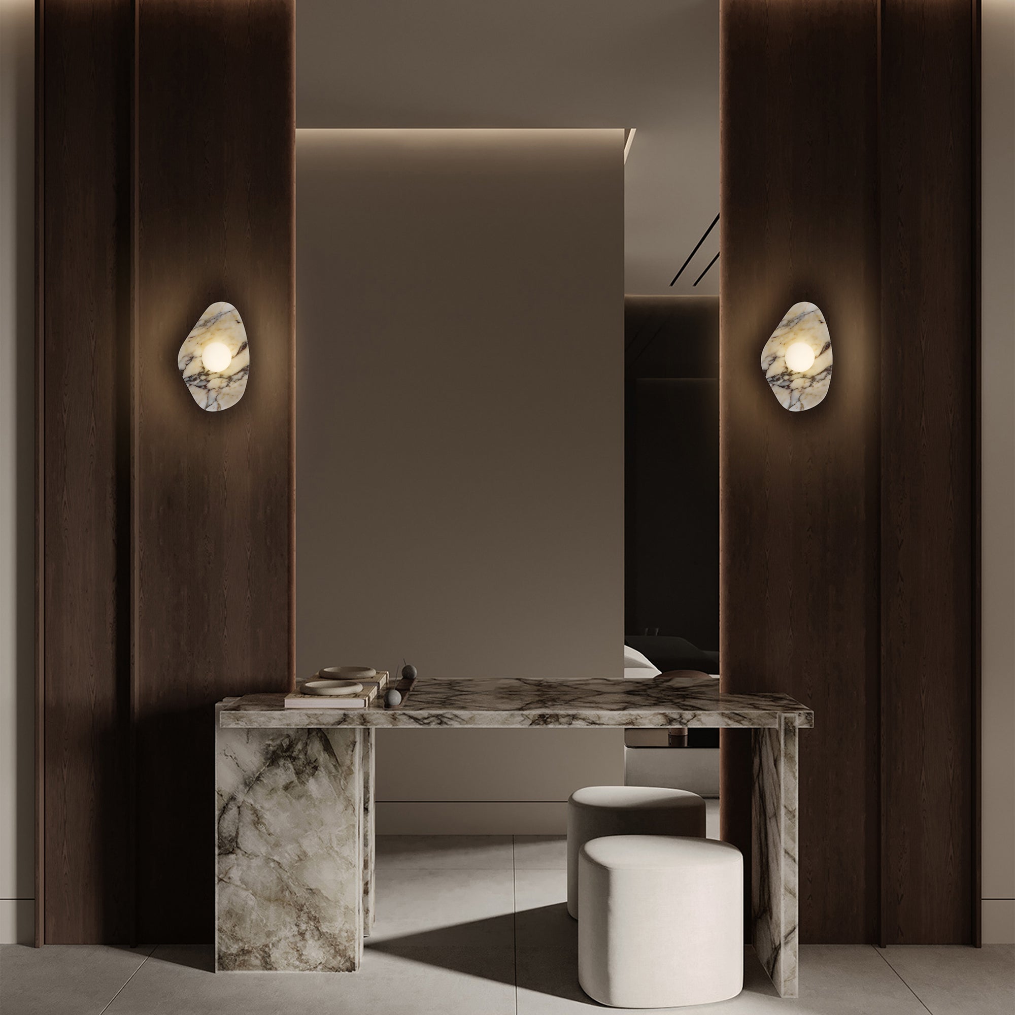 Sand Black - White Marble