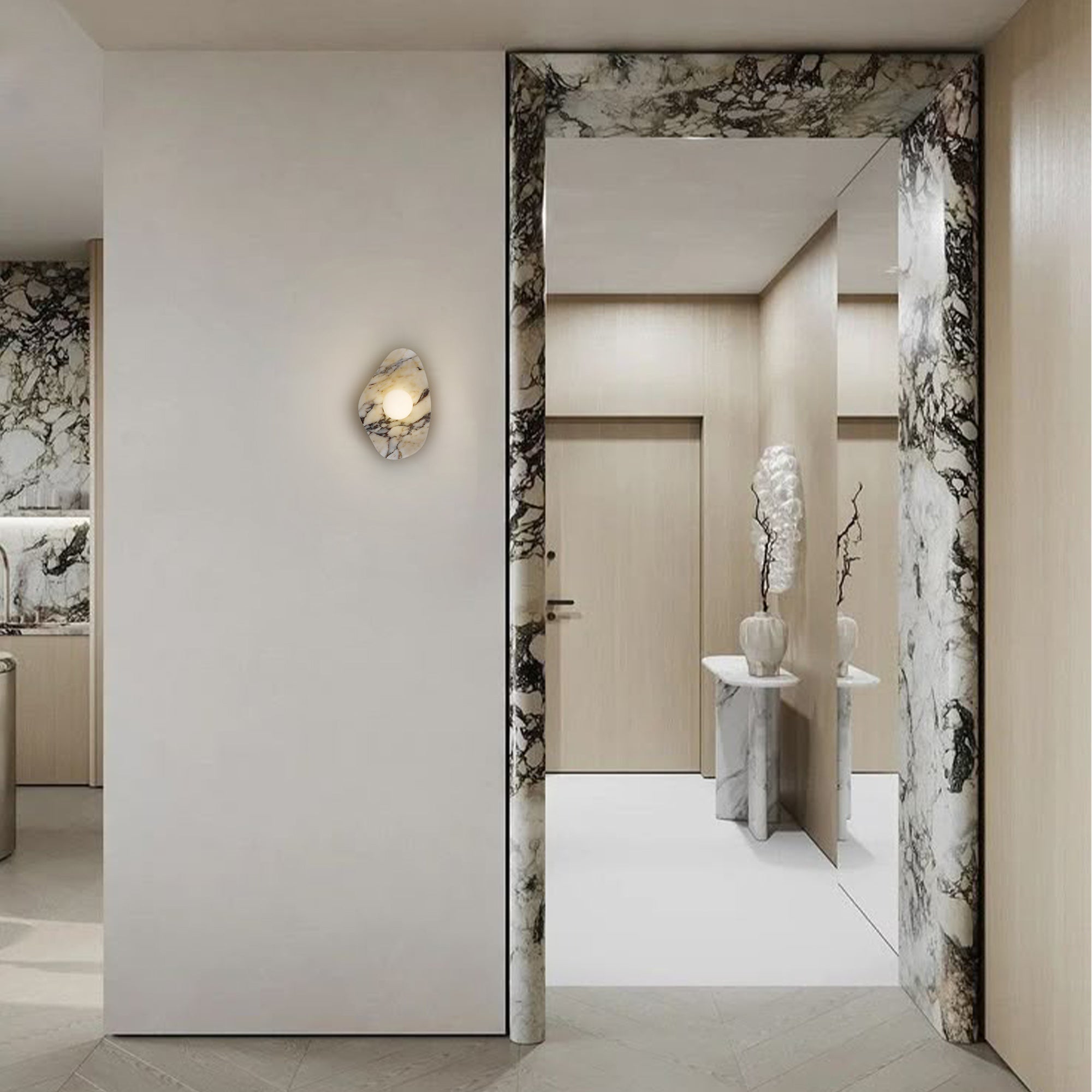 Sand Black - White Marble